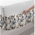 thumbnail image 2 of Hummingbird Bed Skirt, Birds and Hibiscus Flowers Nostalgia Antique Design Classical Print, Elastic Bedskirt Dust Ruffle Wrap Around for Bedding Decor, 4 Sizes, Teal Brown, by Ambesonne, 2 of 2