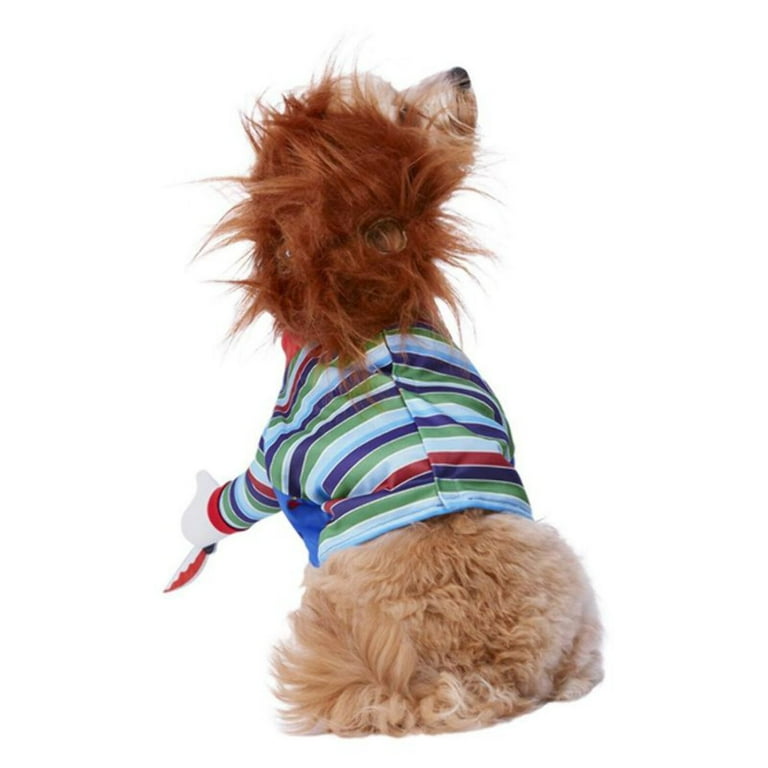 Chucky Pet Costume Dog Blue Orange Multi Chucky Pet Costume Dog Blue Orange Multi