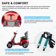 thumbnail image 6 of QEEKA Mobility Scooters for Seniors & Adults,3-Speed Medical Electric Golf Mobility Scooter Battery Powered with Rear Lock Box & Golf Cart Rack Adjustable Seat,Red, 6 of 10