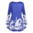 thumbnail image 2 of Talla grande Paisley Flower Print CutOut O Ring T Shirt Rosegal Mangas largas de talla grande, 2 of 5