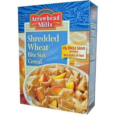 Arrowhead Mills Shredded Wheat Cereal, Bite Size, 12 Oz