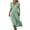 Green, variant on CHGBMOK Womens Summer Dresses Fashionable Printed Short Sleeved V-neck Dress Long Skirt Sizes S-2XL