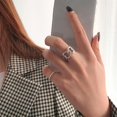 thumbnail image 1 of 2 uds cadena de eslabones geométricos anillo de dedo abierto Punk apilable nudillo anillo para mujeres niñas (plata) ZefeiWu 8390611525378, 1 of 1