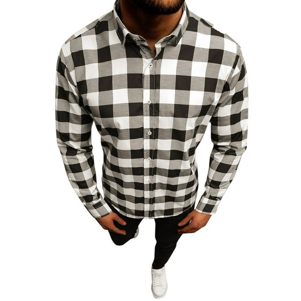 Gibobby White Undershirts Men's Cowboy Cut Western Long Sleeve Snap Work Shirt Washed Finish