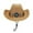 Khaki, variant on FUZHIQ Vintage Western Cowboy Straw Hat for Men Women Curved Brim with Windproof Lanyard, Summer Outdoor Sun Cap for Beach Vacation