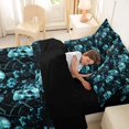 thumbnail image 5 of Homewish Watercolor Skull Skeleton 7-Piece King Bedding,Halloween King Bed in a Bag,Teal Flowers Bed Set,Black Reversible, 5 of 8