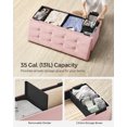 thumbnail image 4 of SONGMICS 43" Storage Ottoman Bench Folding Velvet Storage Footrest Stool 2 Extra Storage Boxes Hold up to 660 lb for Living Room Bedroom Jelly Pink, 4 of 6