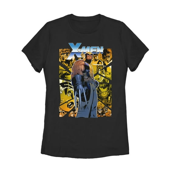 Women's Marvel X-Men Wolverine Shattered Scene  Graphic Tee Black Medium