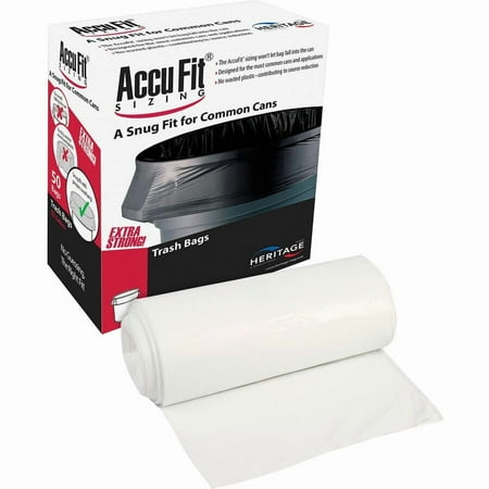 Heritage, HERH8053TCRC1CT, Accufit RePrime Can Liners, 150 / Carton, Clear, 55 gal