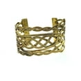 thumbnail image 3 of Vintage Antique Golden Textured Woven Braid Arm Band Wide Wrist Open Cuff Bangle Adjustable Bracelet – Bangle-008G, 3 of 4