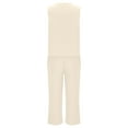 thumbnail image 5 of ibuvkizy Two Piece Sets for Women,Summer Casual Outfit Sets,Women Jogger Outfit Plus Size,2PC Fashion Women's V-neck Solid Sleeveless Top + Loose Pocket Pants Suit,Womens Clothing, 5 of 6
