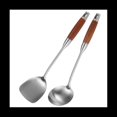 thumbnail image 1 of EspáTula de Acero Inoxidable para Acero Al Carbono, EspáTula de Metal para Wok de Acero Inoxidable, Juego de Herramientas para Wok, CucharóN de Sopa con Manejar de Madera, 1 of 6