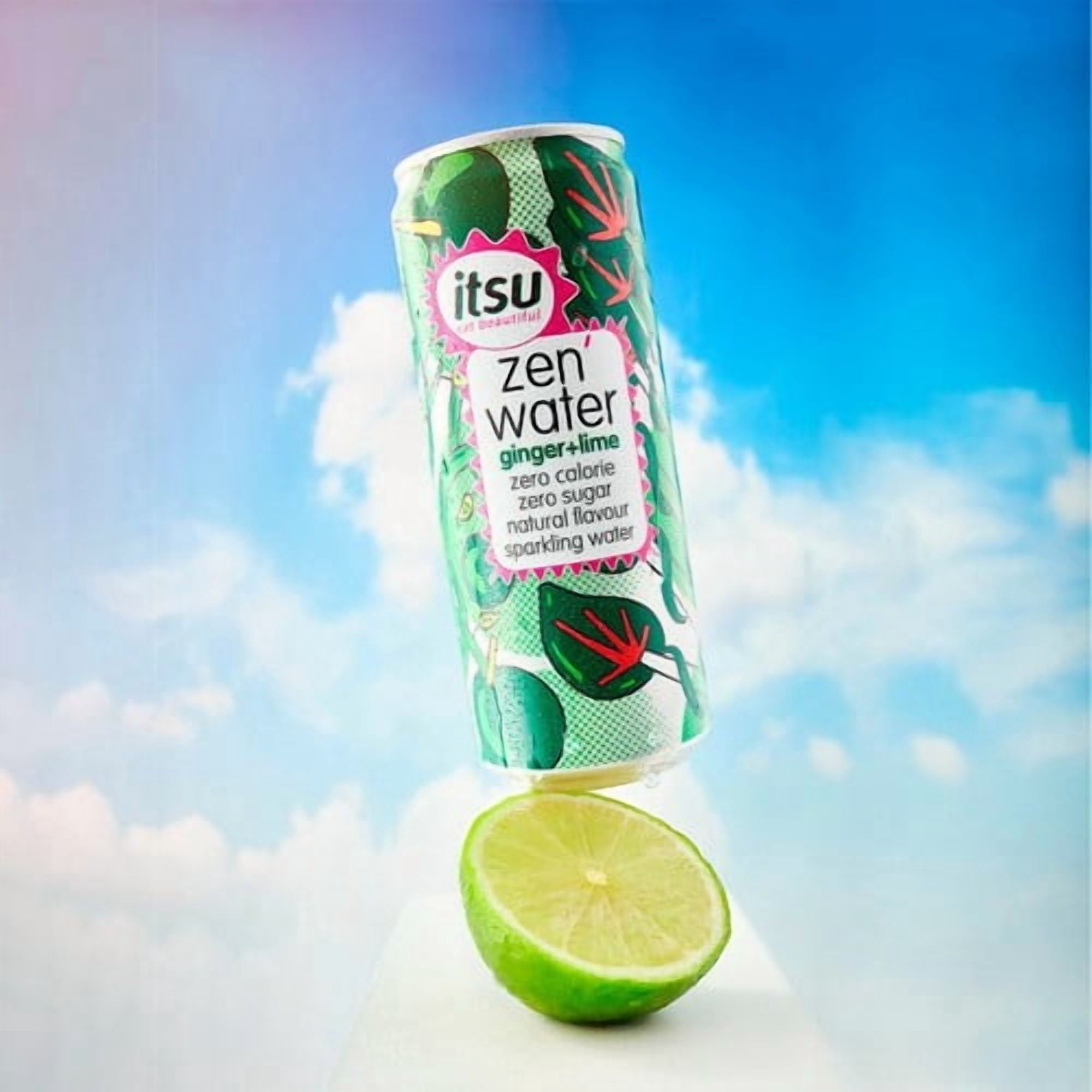itsu ginger & lime zen water 330ml, British Import (Pack of 6)