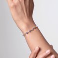 thumbnail image 5 of Gem Stone King 18K Yellow Gold Plated Silver Blue Tanzanite Tennis Bracelet for Women (2.66 Cttw, Round 4.5MM, Gemstone Birthstone, Fully Adjustable up to 9 inch), 5 of 5