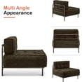 thumbnail image 5 of MCombo Modular Sofa Couch with Removable Cushion, 1 Seater Accent Armless Sofa Chair, Upholstered Middle Seat for Living Room, Apartment, Office 4644 (Chocolate), 5 of 9
