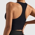 thumbnail image 4 of MYAOYI Wide Strap Sports Bra for Women Seamless Ribbed U Neck Workout Crop Top, 4 of 5
