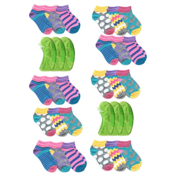 Jefferies Socks Girls Socks, 30 Pack Bulk Wholesale Variety Socks (Little Girls & Big Girls)
