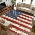 thumbnail image 2 of 8x10 Area Rugs, American Flag Non-Skid Rubber Backing Large Rectangle Rugs - Living Room Bedroom Home Office, Vintage Blue Red USA Flag Retro Indoor Floor Mat Carpets Washable Rug, 2 of 9