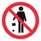 thumbnail image 1 of Señal prohibitiva: "No tirar basura" en blanco, rojo y negro. Plástico estireno calibre 40 resistente a exteriores, 20 x 20 cm. Señalamiento, Cartel, Letrero cuadrado, Señalización, cuidado ambiental., 1 of 4