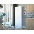 thumbnail image 2 of Pemberly Row 70" Modern Engineered Wood Storage Pantry Cabinet in White, 2 of 8