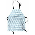 thumbnail image 1 of Turtle Apron, Subaquatic Animals Illustration Monochrome Sea Turtle and Shells Ocean Elements, Unisex Kitchen Bib with Adjustable Neck for Cooking Gardening, Adult Size, Blue and White, by Ambesonne, 1 of 4