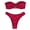 Wine Red, variant on 2 Pcs/Set Women Summer Bikini Set Off Shoulder Strapless Satin Elastic Quick Dry Padded Wireless Hot Spring Bathing Suit Lady Swimwear Swimsuit