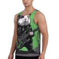thumbnail image 2 of Gukieu Rock Guitar Guinea Pig Print Men's Quick Dry Fitness Vest, Round Neck Sleeveless Fitness Bodybuilding Top-Large, 2 of 7