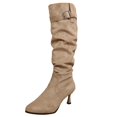 thumbnail image 2 of Taylonsss Women's Pointed Toe Knee-High Boots with Adjustable Buckle Strap and Sleek Heel for Winter Comfortable Slouchy Fashion Boots for Casual and Dressy Occasions, 2 of 8