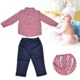 thumbnail image 4 of Conjunto De Traje De Bebé Para Niño, Conjunto De Traje De Caballero Para Bebé, Lavable A Máquina, Apto Para La Piel Para Primavera Otoño Para Fiesta De Cumpleaños Para Niños ANGGREK EC2018, 4 of 8