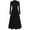 Black, variant on PRETTYGARDEN Long Sleeve Dress for Women Fall Eyelet Mock Neck A Line Elegant Classy Maxi Wedding Guest Dresses Pockets
