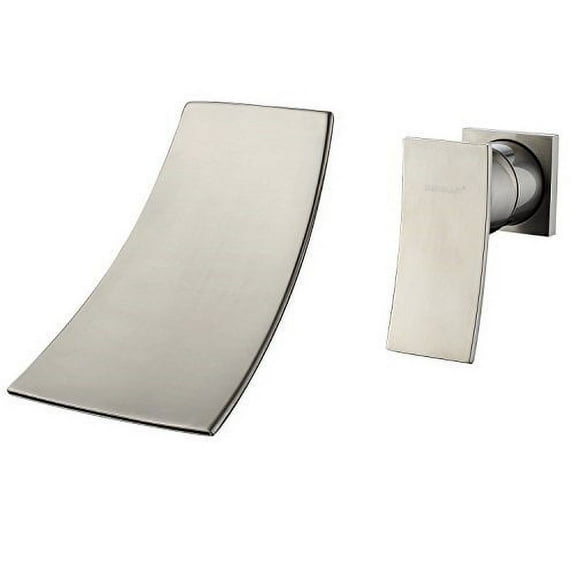 Sumerain Brushed Nickel Wall Mount Tub Filler, High Flow Waterfall Bathroom Tub Faucet