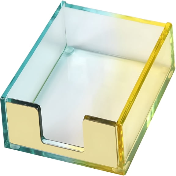 CCOCC Acrylic Sticky Notes Dispenser Stylish Double Colors Holder Desk Organizer for 3x3 Inches Sticky Note Pads