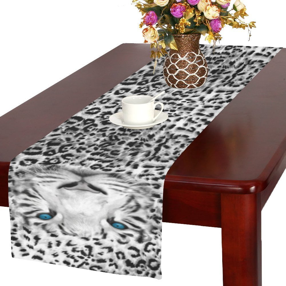MYPOP Animal Tiger Print Long Table Runner 16x72 incheses, Leopard