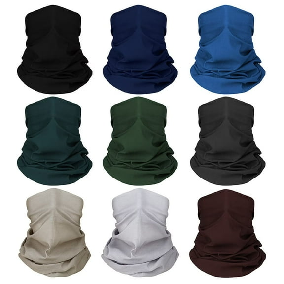 9pcs Breathable Face Mask Neck Gaiter Face Scarf Mask for Men Women Hiking, Cycling, Sports, Fishing, Sun UV Protection Bandana