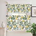 thumbnail image 2 of 3 Piece Kitchen Curtains and Valances Set Lemon Fruit Cafe Curtains 36 Inch Length Vintage Tree Leaf Branch Flower Floral Valance & Tier Curtain for Living Room Bedroom Small Window 54"x18"+27"x36"*2, 2 of 6