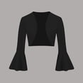 thumbnail image 1 of YUTK Vestes pour Femmes en Liquidation, Veste Rétro à Manches Longues Évasée Ajustée en Tricot pour Femmes (Noir, TTG), 1 of 7