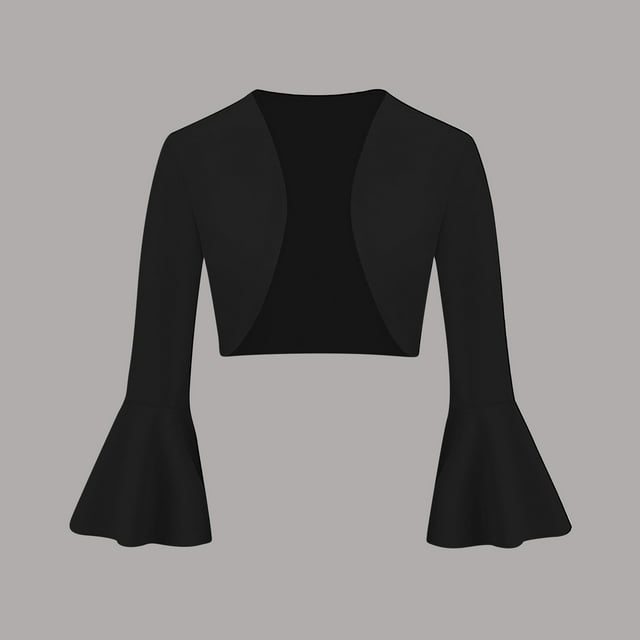 YUTK Vestes pour Femmes en Liquidation, Veste Rétro à Manches Longues Évasée Ajustée en Tricot pour Femmes (Noir, TTG)