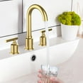 thumbnail image 5 of 8 Inch Bathroom Faucet, Brushed Gold Widespread Bathroom Sink Faucet, Bathroom Faucet for Sink 3 Hole with Stainless Steel Pop-up Drain, Modern and Beautiful for Your Bathroom-Brushed Gold, 5 of 6