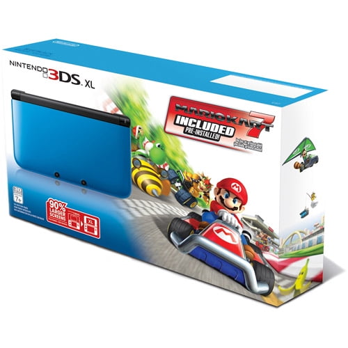 Nintendo 3ds Xl Blue Black W Mario Kart 7 Bundle Walmart Com Walmart Com