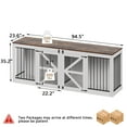 thumbnail image 4 of Nordee 94.5” Double Dog Crate Furniture for 2 Large Dogs, Heavy Duty Double Dog Cage Extra Large Breed, Wooden Dog Cage Extra Large Breed with Divider & Solid Metal Tube,White, 4 of 6