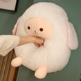 thumbnail image 5 of Almohada de peluche con diseño de oveja, diseño de animales de peluche, tamaño grande, para niños y adultos, color blanco (11.8 pulgadas, mediano), 5 of 5