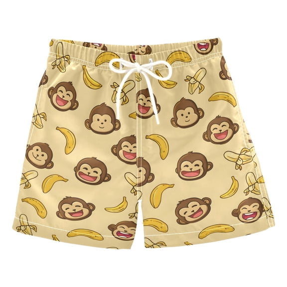 joogoo Boy Swim Trunks Cute Monkey Banana Bathing Beach Board Shorts M