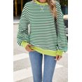 thumbnail image 5 of Sweatshirt For Women Oversized Long Sleeve Striped Pullover Color Block Crewneck Casual Loose Tops Y2K Clothes Workout Shirt, 5 of 7