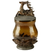 11" Brown and Bronze Reindeer Lid Christmas Canister