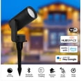 thumbnail image 3 of Hampton Bay Smart 450 Lumens Black LED Color Changing Low Voltage Outdoor Spotlight Powered by Hubspace (3-Pack), 3 of 7