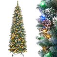 thumbnail image 1 of Árbol de Navidad Homde Lápiz de 2,1 m con luces Y nieve Decoración navideña, 1 of 7