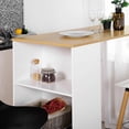thumbnail image 2 of Homylin Table de bar blanche avec 3 étagères de rangement, 119,4 cm, 2 of 7