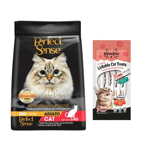 Perfect Sense Gato 5 Kg + MIAUKISS LICKABLE SALMON 4 PACK 56GR