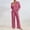 Hot Pink women's 2 piece lounge set a1, variant on Women's V Neck Long Sleeve Sweater Wide Leg Pants 2 Piece Set Casual Solid Basic Matching Lounge Outfits For Fall Winter Work Travel, Brown 2XL