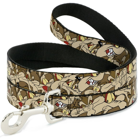 Looney Tunes Pet Leash, Dog Leash, Wile E Coyote Expressions Stacked, 4 Feet Long 1.0 Inch Wide